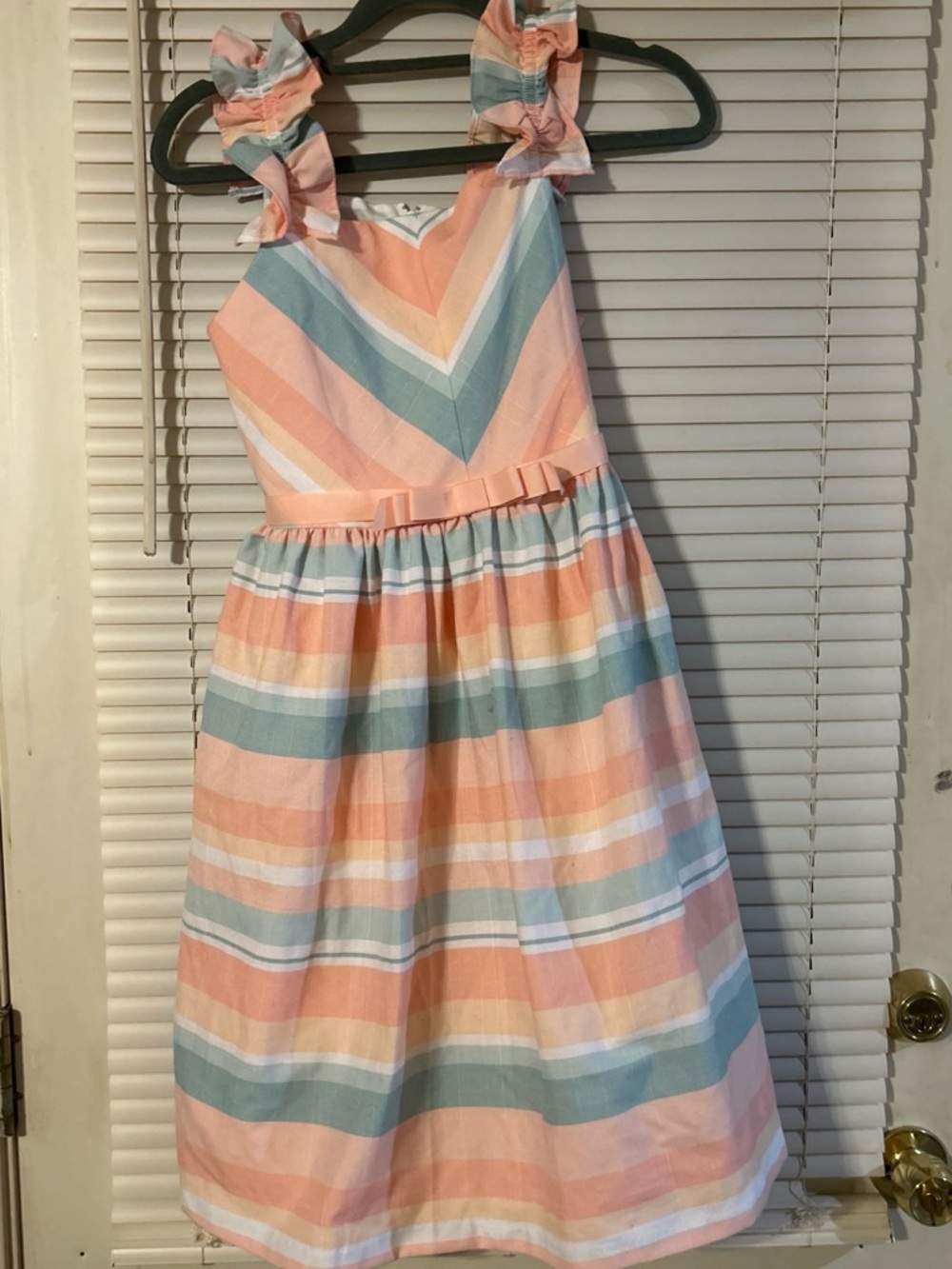 Girls' Pastel Stripe Sundress - Peach, Mint & Cream
